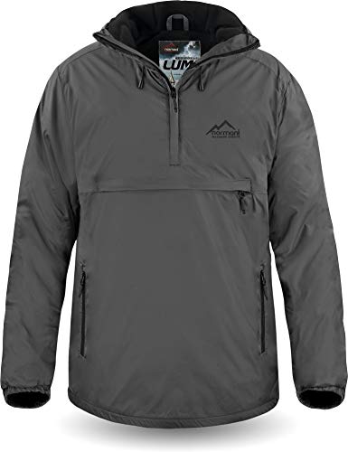 normani Wasserdichter Windbreaker mit Fleecefutter bis -20°C Winter-Anorak gefüttert für Damen und Herren von S-4XL - 11.000 mm Wassersäule Farbe Dunkelgrau Größe M/50 von normani