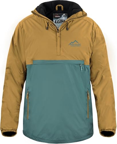 normani Wasserdichter Windbreaker mit Fleecefutter bis -20°C Winter-Anorak gefüttert für Damen und Herren von S-4XL - 11.000 mm Wassersäule Farbe Gelb/Grün Größe L/52 von normani