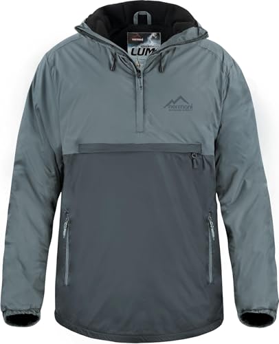 normani Wasserdichter Windbreaker mit Fleecefutter bis -20°C Winter-Anorak gefüttert für Damen und Herren von S-4XL - 11.000 mm Wassersäule Farbe Grau/Anthrazit Größe 4XL/60 von normani