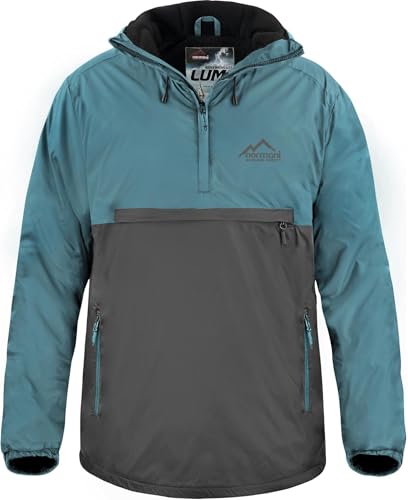 normani Wasserdichter Windbreaker mit Fleecefutter bis -20°C Winter-Anorak gefüttert für Damen und Herren von S-4XL - 11.000 mm Wassersäule Farbe Navy/Anthrazit Größe M/50 von normani