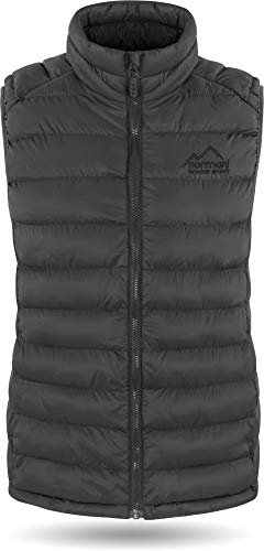 normani Wattierte Steppweste für Damen Winterweste Bodywarmer Sportweste mit Stehkragen und Seitentaschen - WINDDICHTE Outdoor-Weste Ärmellose Übergangsweste Farbe Anthrazit Größe M von normani