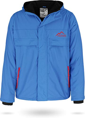 normani Windbreaker Windjacke Übergangsjacke mit Fleecefutter und winddichtem und wasserabweisendem Taslan-Obermaterial (XS-4XL) Farbe Blau/Rot Größe L/52 von normani