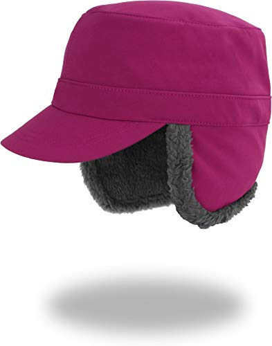 normani Winddichte Winter-Cap mit Fleecefutter, Ohren & Nackenschutz Farbe Burgund Größe L/59 von normani