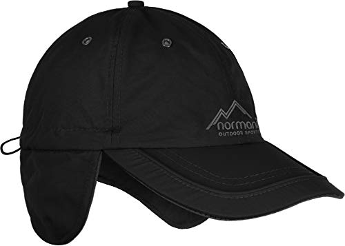 normani Wintermütze Cap verstellbar mit Ohrenschutz und Fleece-Innenfutter Farbe schwarz von normani