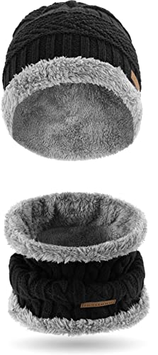 normani Winterset bestehend aus Mütze und Schal mit Schafwolle Farbe Kebili/Schwarz von normani
