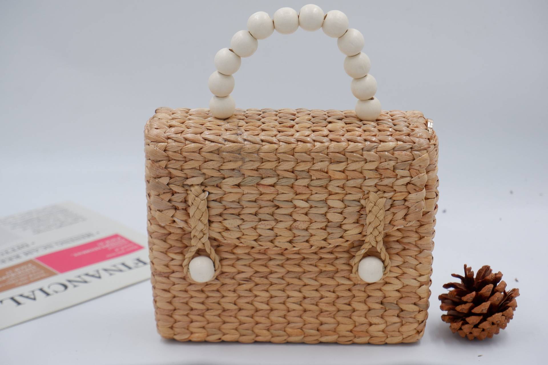 Handgemachte Wasserhyazinthe Umhängetasche Handtasche Aus Gewebtem Stroh von nornorbag