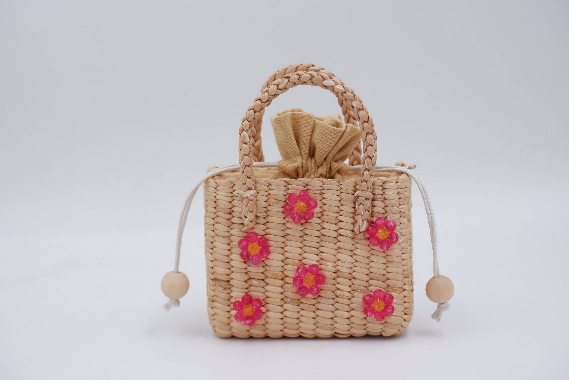 Kinder Geldbörse, Blumenmädchen Geschenk, Rosa Tasche, Stroh Mädchen Geldbörse von nornorbag