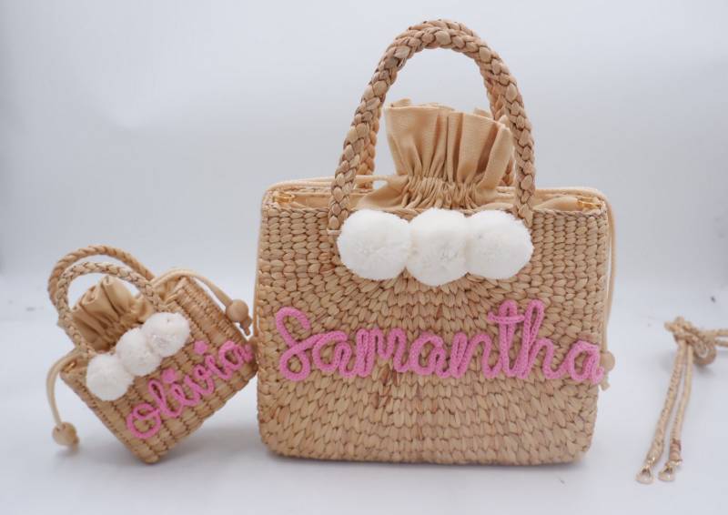 Personalisiertes Mommy & Me Wasserhyazinthe Taschenset Personalisiertes Mommy & Me Wasserhyazinthe Taschenset von nornorbag