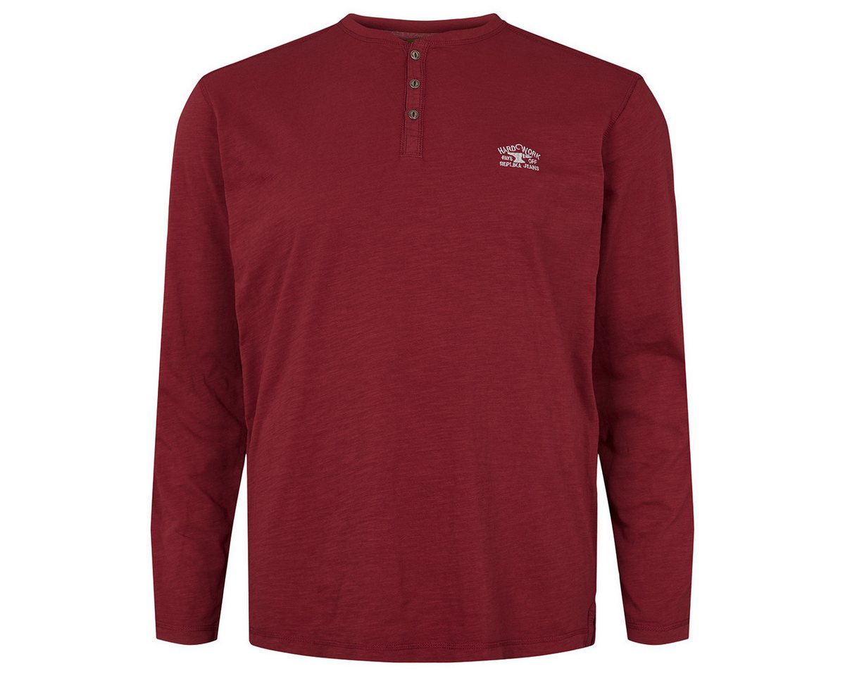 north 56 4 Langarmshirt Replika by Allsize Henley Langarmshirt XXL dunkelrot von north 56 4