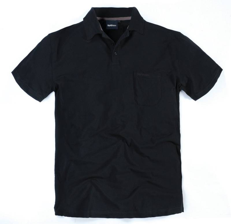 north 56 4 Poloshirt Polohemd pique in Übergröße bis 8XL von Allsize in schwarz von north 56 4