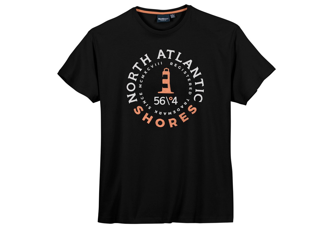north 56 4 Rundhalsshirt North 56°4 T-Shirt Übergröße Logodruck schwarz von north 56 4