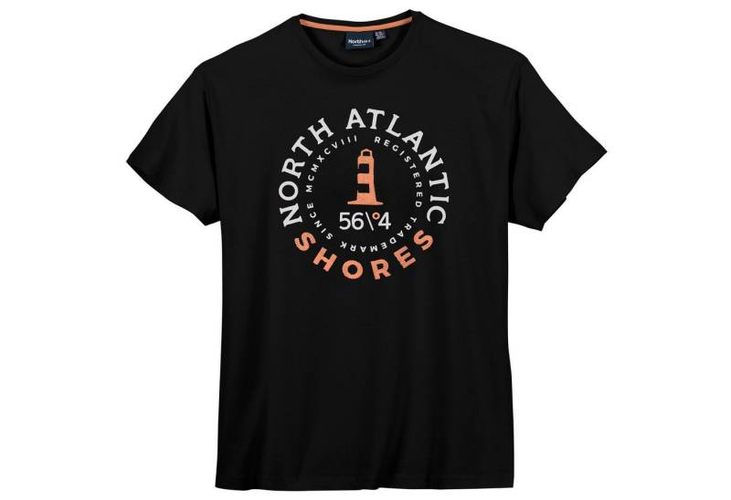 north 56 4 Rundhalsshirt North 56°4 T-Shirt Übergröße Logodruck schwarz von north 56 4
