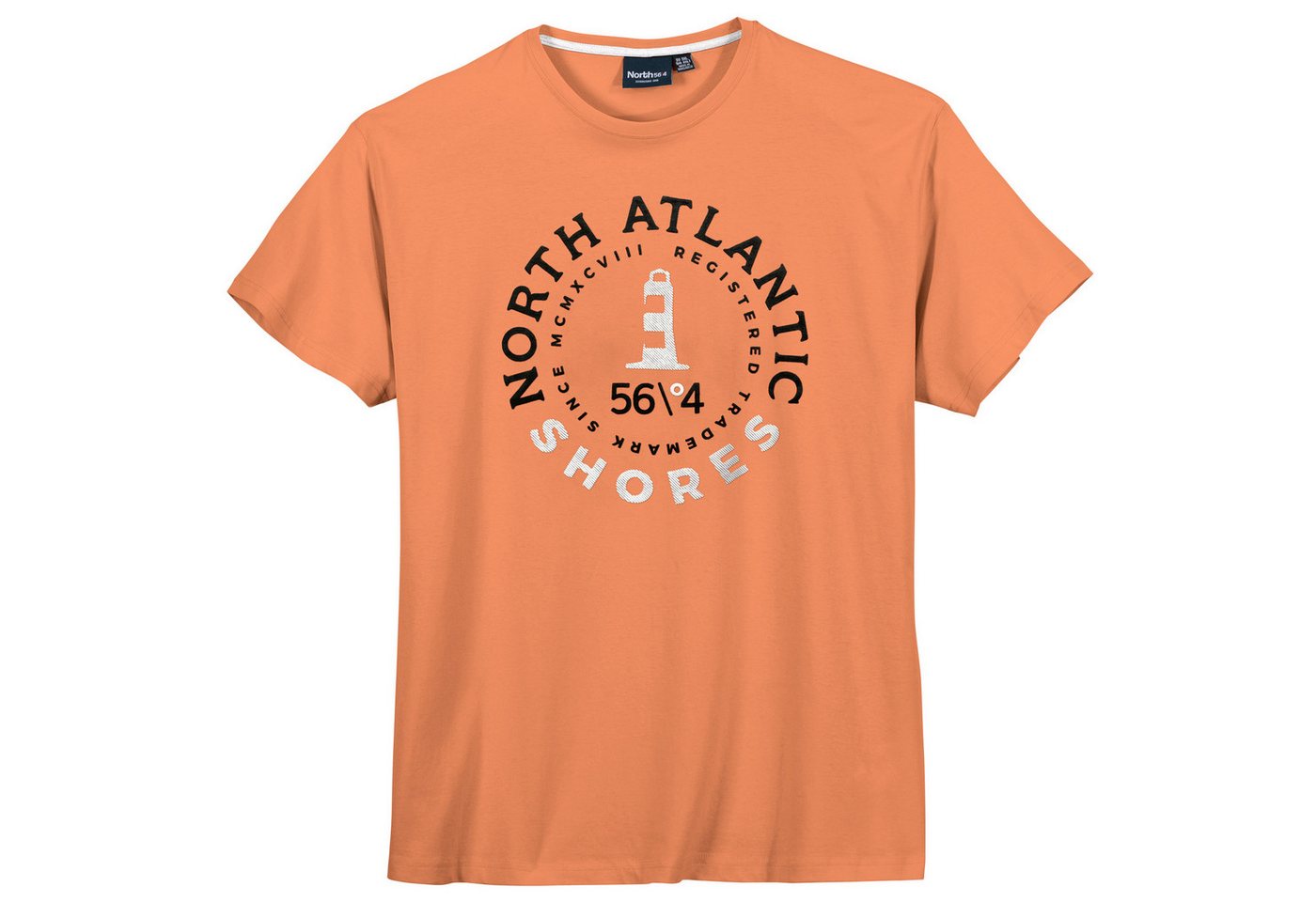 north 56 4 Rundhalsshirt North 56°4 T-Shirt Übergröße Logoprint lachsorange von north 56 4