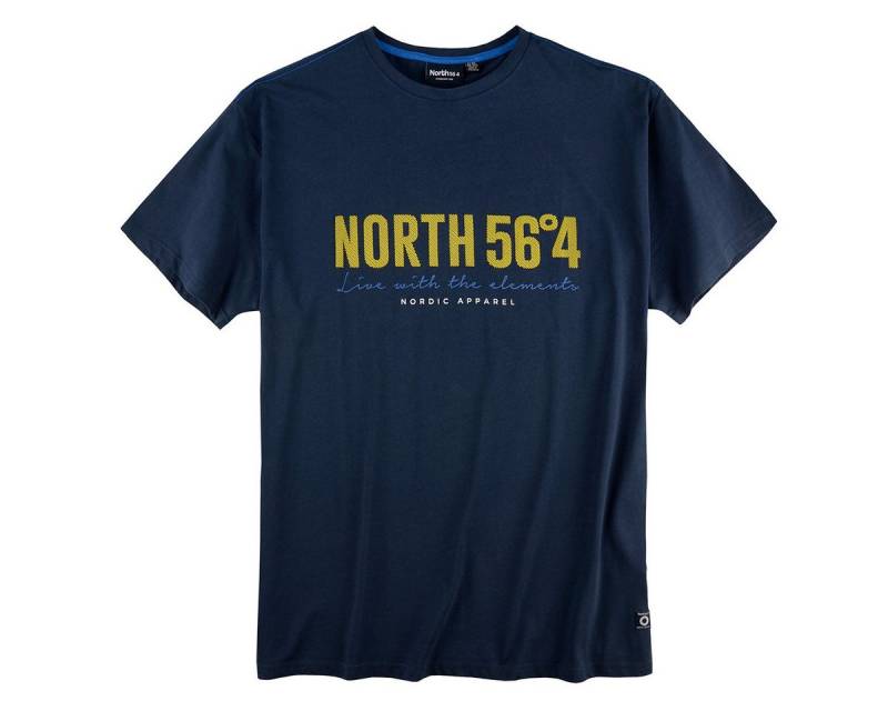 north 56 4 Rundhalsshirt North Latitude T-Shirt Logoprint navy Übergröße von north 56 4