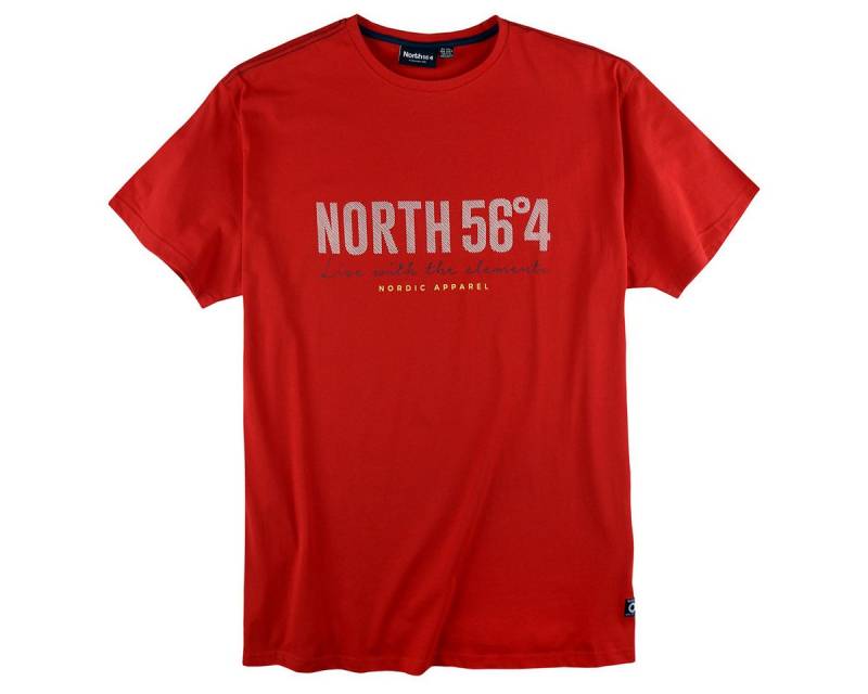 north 56 4 Rundhalsshirt North Latitude T-Shirt Logoprint rot Übergröße von north 56 4