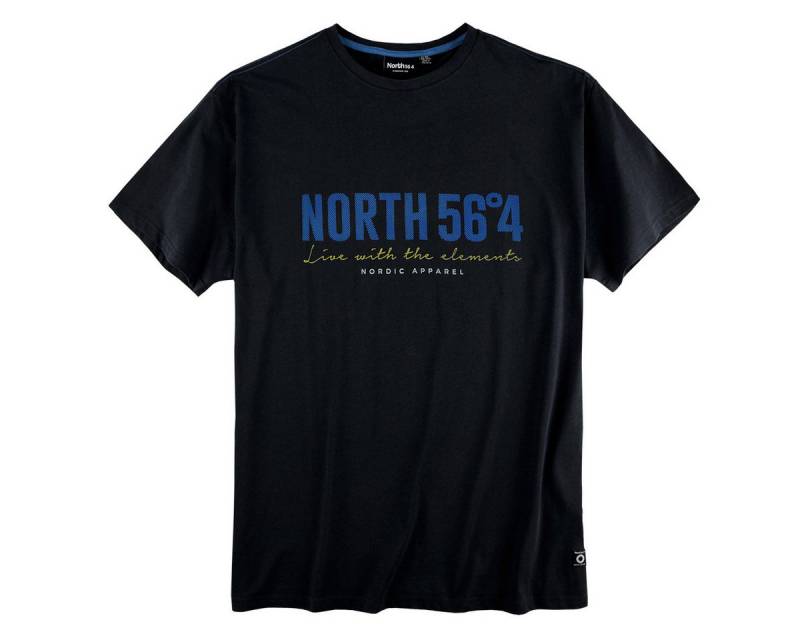 north 56 4 Rundhalsshirt North Latitude T-Shirt Logoprint schwarz Übergröße von north 56 4