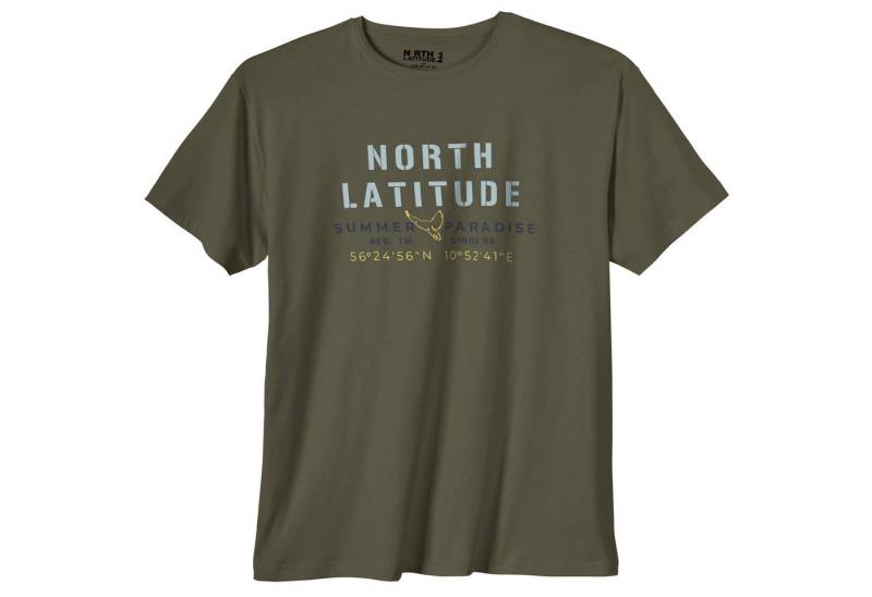 north 56 4 Rundhalsshirt North Latitude XXL T-Shirt oliv Logoprint von north 56 4