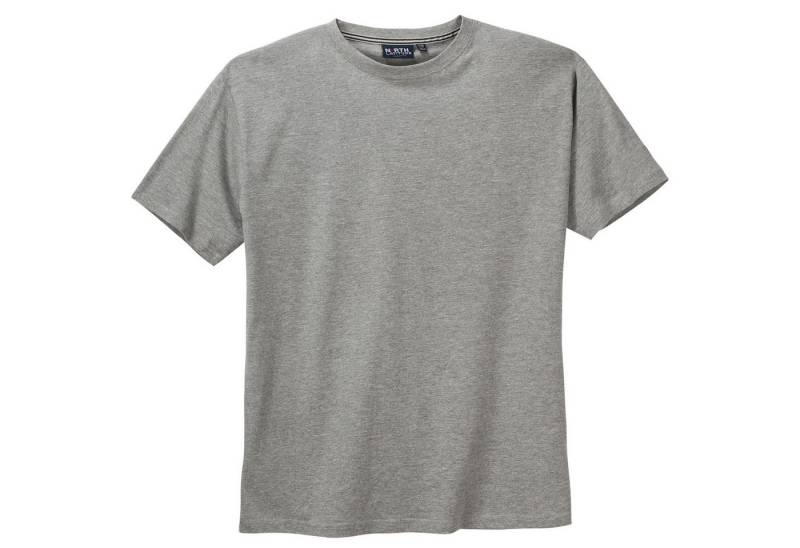 north 56 4 Rundhalsshirt North Latitude Basic T-Shirt grau melange Übergröße von north 56 4