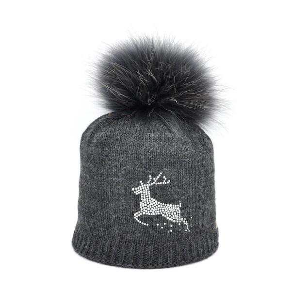 norton - Norton Mütze Torino, Wollmütze mit Bommel, Anthrazit von norton