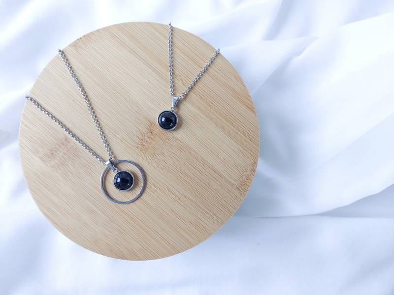 Black Halskette Mit Achat-Anhänger // Achat Schwarz Oder Ohne Loop Aus Edelstahl/Design Unikat Schmuck Black Halskette Mit Achat-Anhänger // Achat Schwarz Oder Ohne Loop Aus Edelstahl/Design Unikat Schmuck von nouimanufaktur