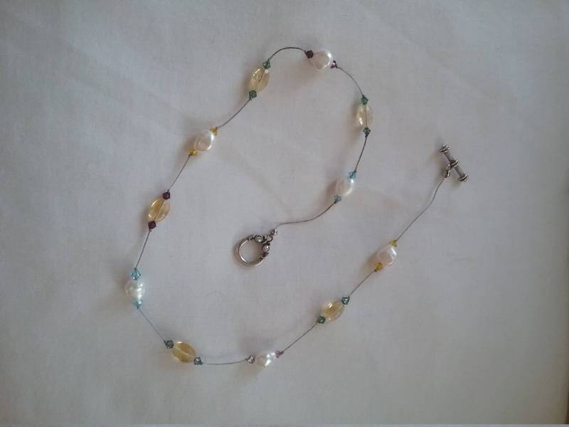 Perle Und Citrin Handgemachte Halskette Perle Und Citrin Handgemachte Halskette von noulasshop