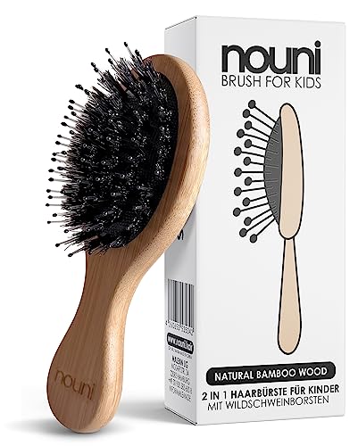 Kinderbürste aus Bambusholz mit Wildschweinborsten | Kids Brush: ohne Ziepen | Premium Baby-Massage-Kamm | Haarbürste von nouni Kinderbürste aus Bambusholz mit Wildschweinborsten | Kids Brush: ohne Ziepen | Premium Baby-Massage-Kamm | Haarbürste von nouni von nouni