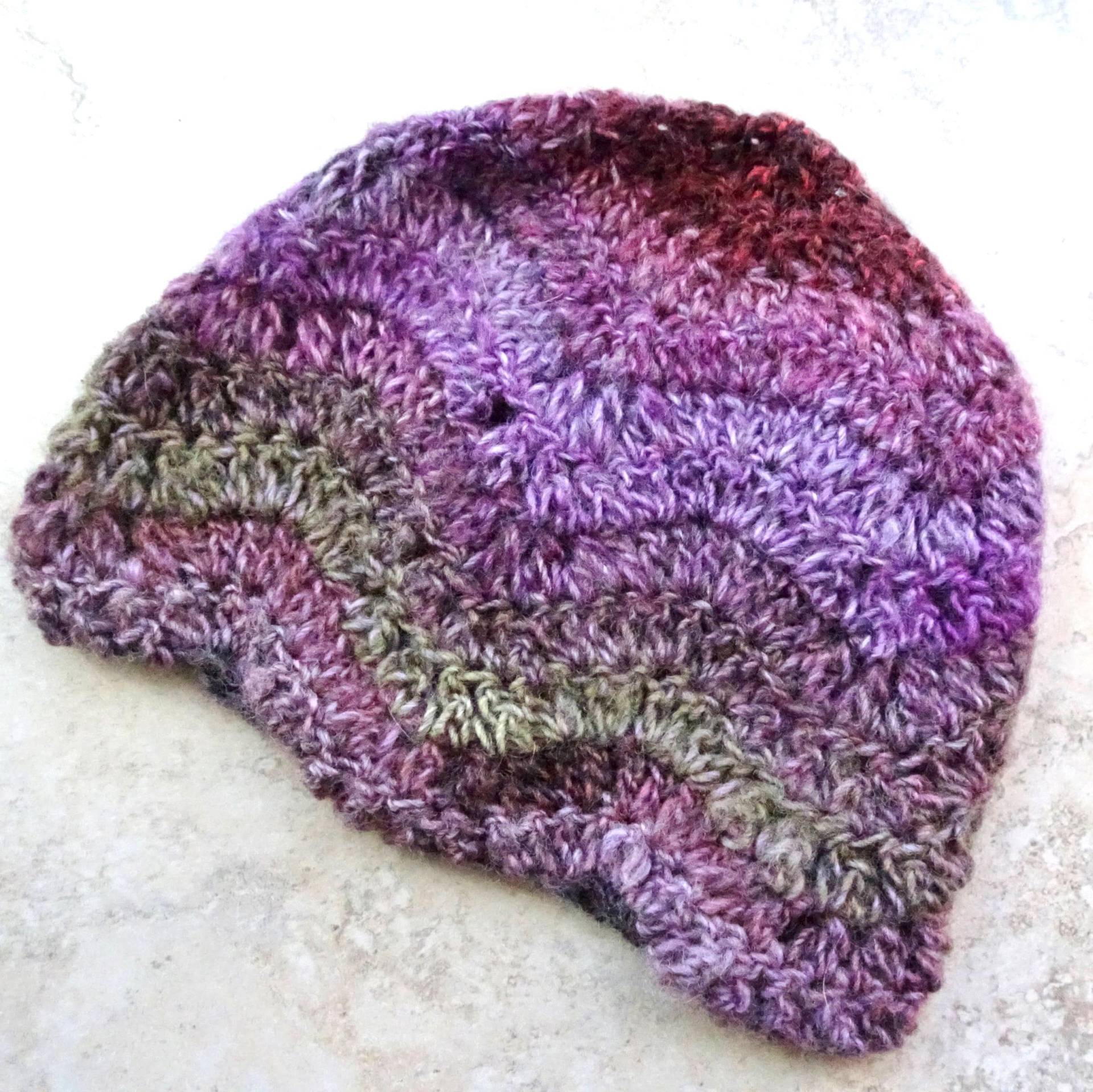 Hand Gestrickt Cloche Hat Chevron Streifen Wollmischung von novelknitsdlm