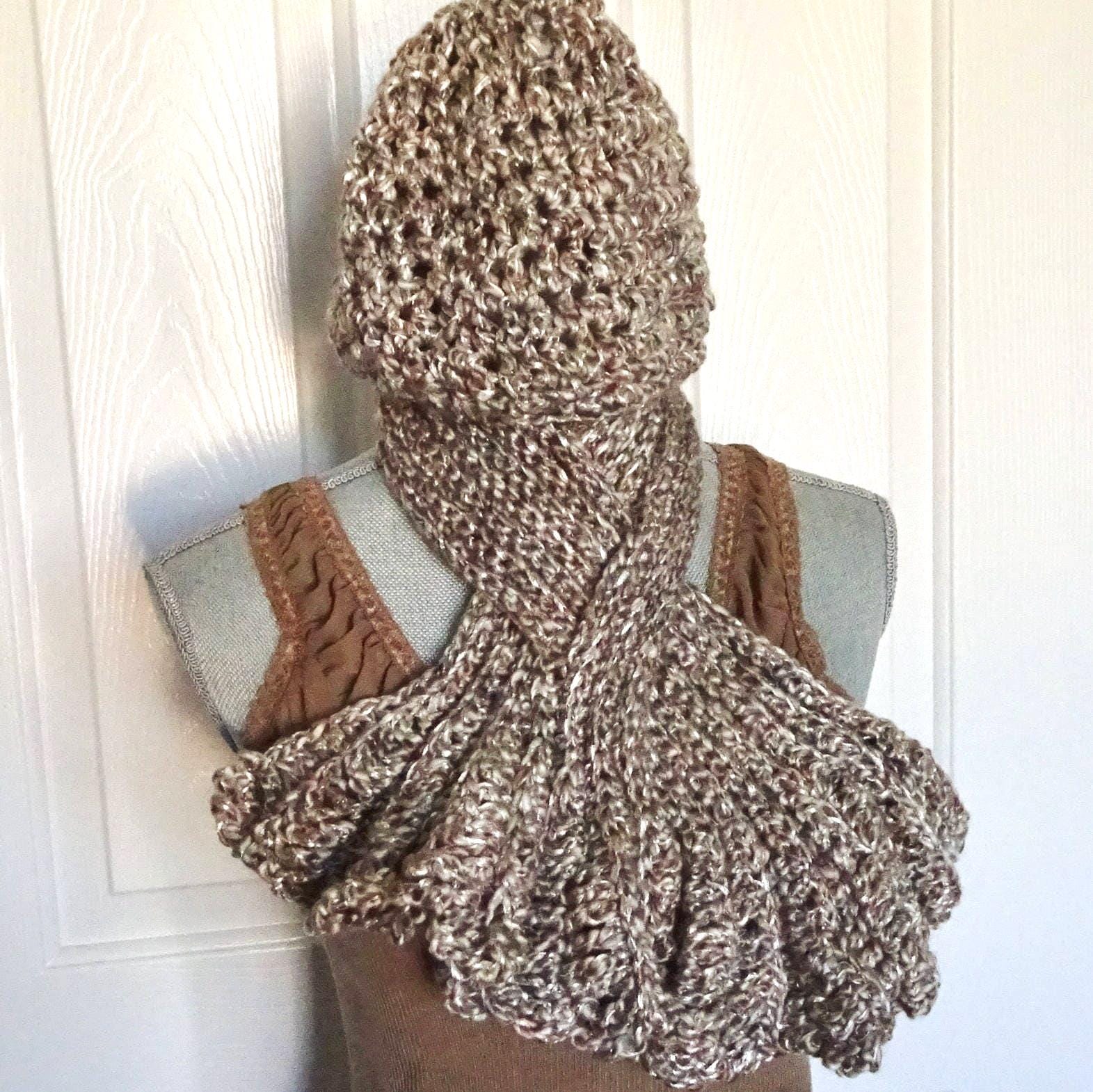 Schlüssel-Loch-Schal Und Winter-Cloche-Hut-Weihnachtsgeschenk, Beige Schal Hut, Geschenkset Für Sie, Hand Häkeln, Weihnachtsgeschenk-Set von novelknitsdlm