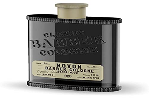 Novon Classic Barber Cologne - Black - Sandalwood - 185ml - Aftershave Rasierwasser nach der Rasur von novon