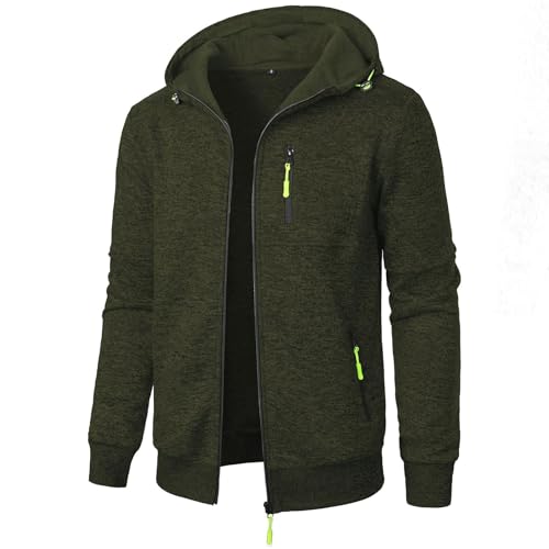 nsiaot Angebote des Tages, Kapuzenjacke Herren Herren Pullover Einfarbig Langarm Sweatjacke Mit Reißverschluss Casual Sweatshirt Jacke Zip Up Hoodies Kapuzenpullover Für Herren Pullover von nsiaot
