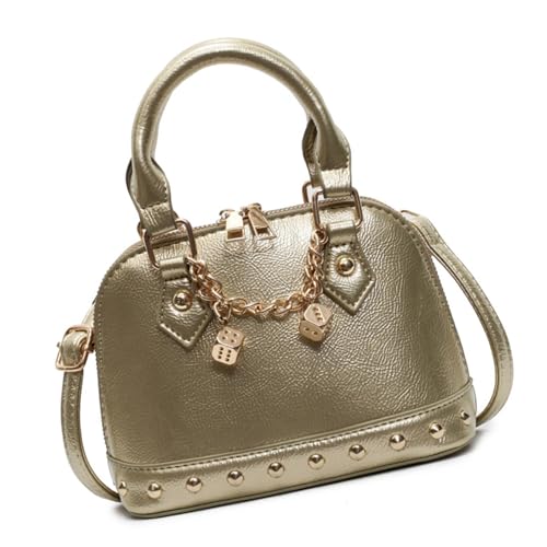 nuanzhiyuan Modische PU-Shell-Umhängetasche, Büro-Handtasche, Crossbody-Tasche für Damen, mit Nieten-Design und glänzender Oberfläche nuanzhiyuan Modische PU-Shell-Umhängetasche, Büro-Handtasche, Crossbody-Tasche für Damen, mit Nieten-Design und glänzender Oberfläche von nuanzhiyuan