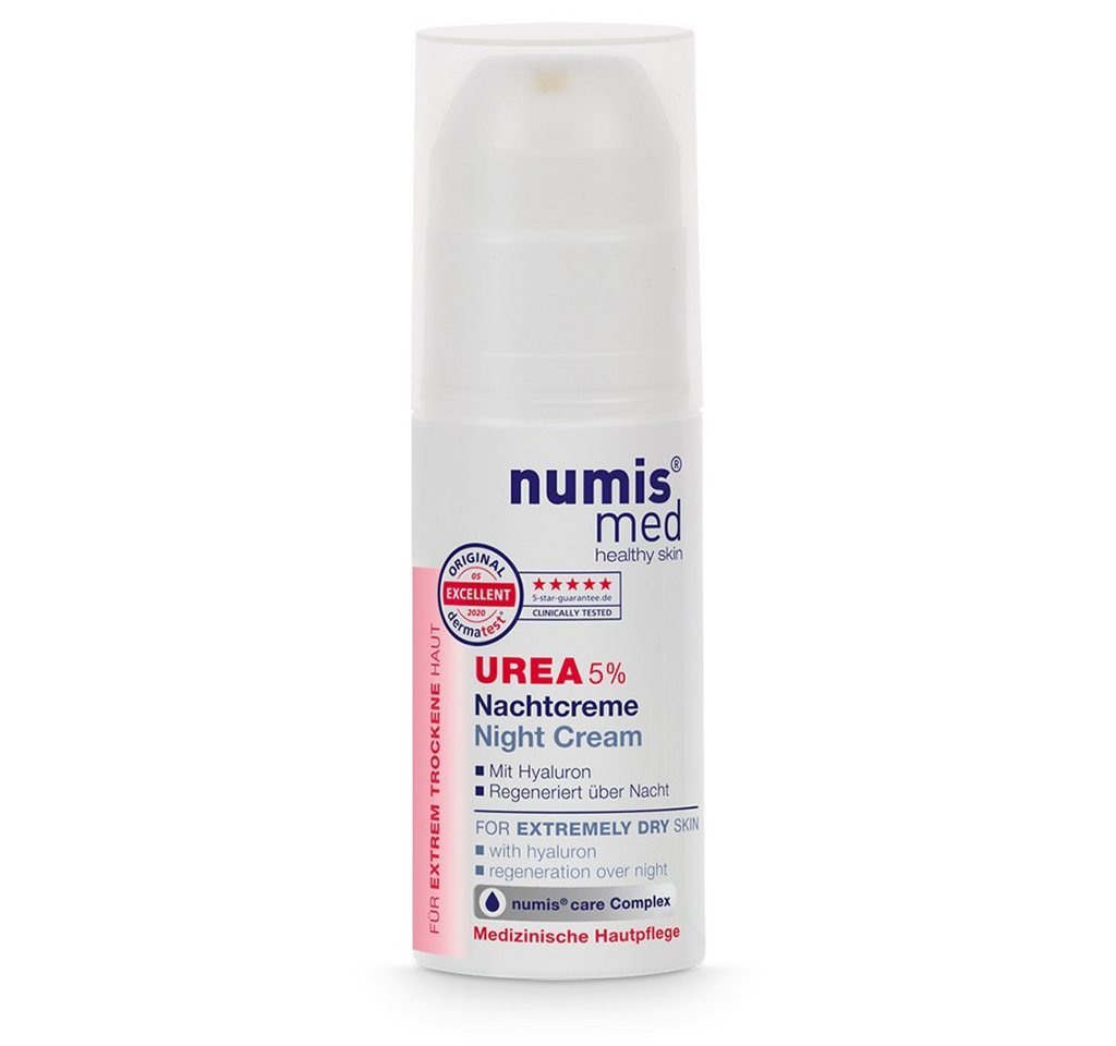 numis med Nachtcreme Nachtcreme 5% Urea - vegane Gesichtscreme - Gesicht Creme 1x 50 ml, 1-tlg. von numis med