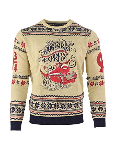 Harry Potter Christmas Jumper Ugly Sweater Hogwarts Express, Pullover, mehrfarbig, Größe XL von numskull