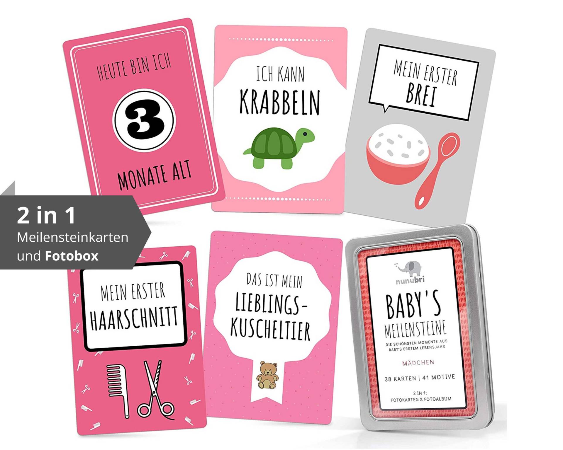 41 Baby Meilensteinkarten "Mein 1. Lebensjahr" Für Mädchen | Pink Milestone Cards Rosa Meilensteine Geschenk Geburt Babyparty 41 Baby Meilensteinkarten "Mein 1. Lebensjahr" Für Mädchen | Pink Milestone Cards Rosa Meilensteine Geschenk Geburt Babyparty von nunubri
