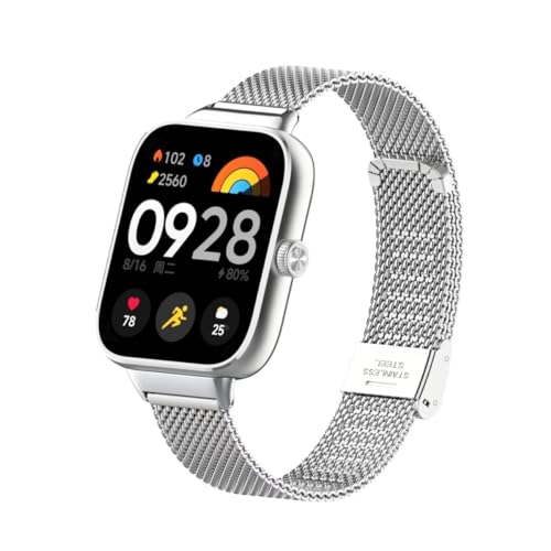 nuosiweilang Armband Kompatibel Für Xiaomi Smart Band 8 Pro/9 Pro Edelstahl Metall Uhrenarmband Ersatzarmband Für Xiaomi Redmi Watch 5/4 Männer und Frauen von nuosiweilang