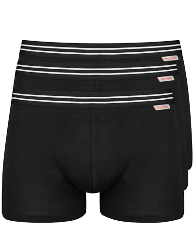Nur Der 3er Pack Boxer Cotton Stretch Baumwolle Enge Boxershorts Männer Unterhosen Herren, schwarz, M von Nur Die