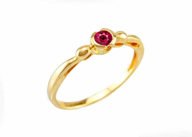 14K Gold Rubin Verlobungsring, Echter Solitärring von nuritdesignjewelry