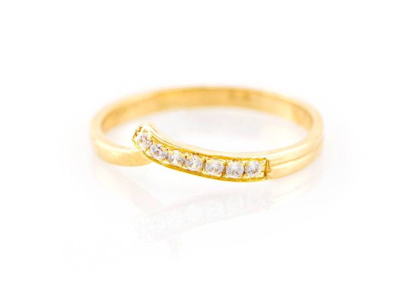 18K Massiver Gold Chevron Ring, V Ring Diamant, Ehering Frauen von nuritdesignjewelry