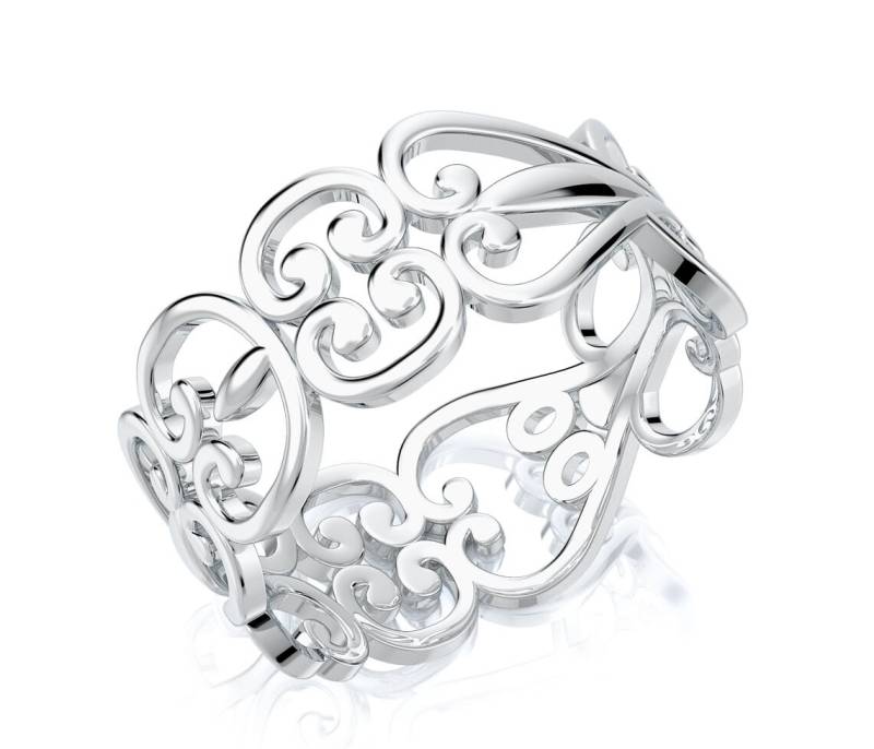 18K Weißgold Spitze Hochzeit Band, Vintage Style Jubiläum Ring von nuritdesignjewelry