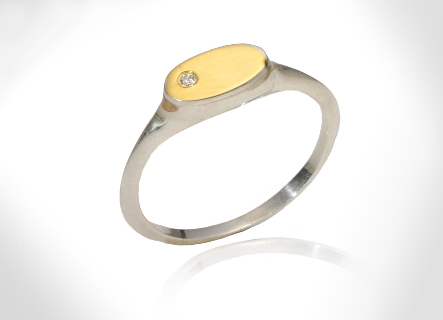 22K Gold Diamant Sterling Silber Pinky Siegelring von nuritdesignjewelry