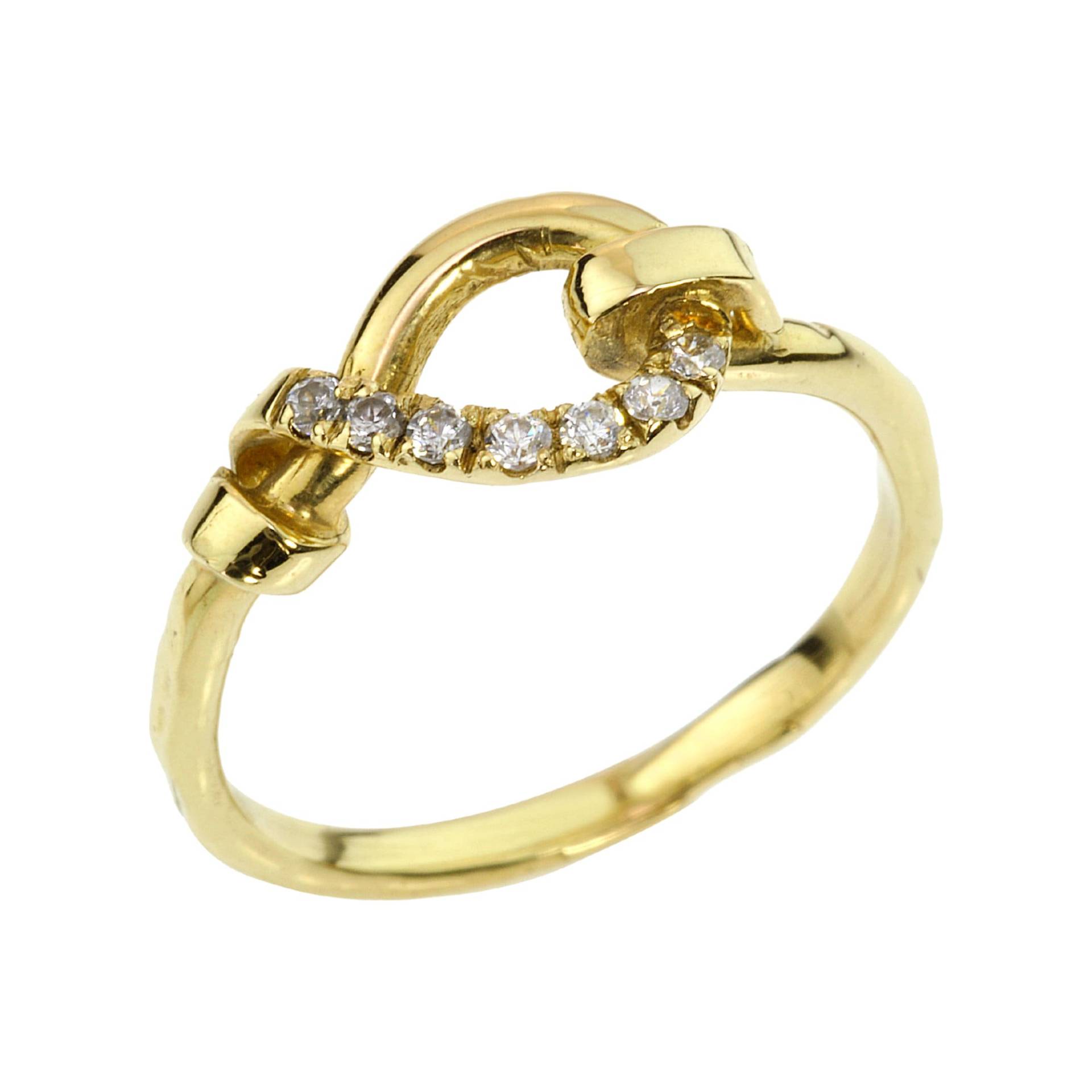 14K Gold Diamant Knoten Verlobungsring, Versprechen Ring von nuritdesignjewelry