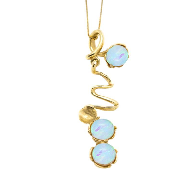 9K 14K Goldkette Für Frauen, Opal Anhänger Halskette, Gold Elegante Halskette Spirale Anhänger, Blaue Sie 9K 14K Goldkette Für Frauen, Opal Anhänger Halskette, Gold Elegante Halskette Spirale Anhänger, Blaue Sie von nuritdesignjewelry