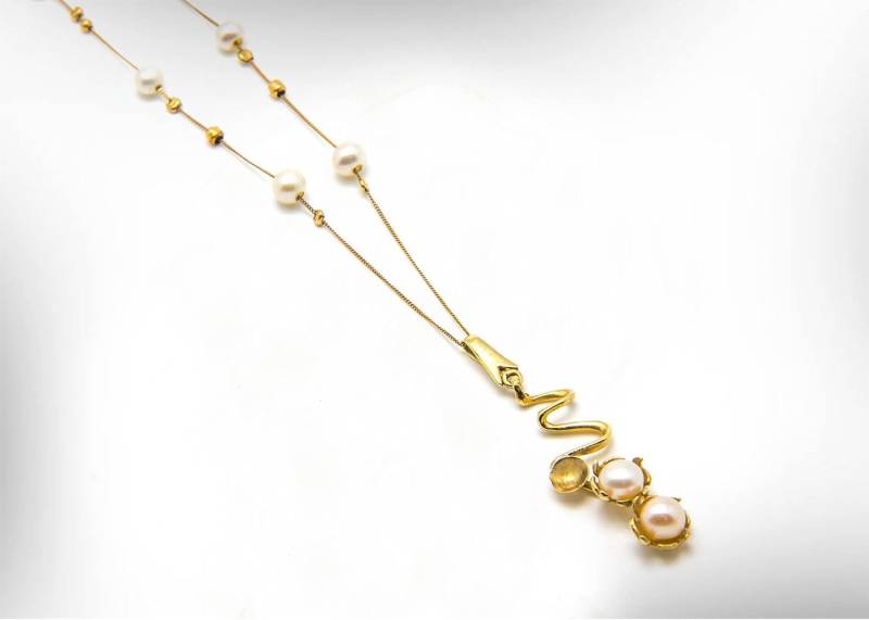 9K Oder 14 Gold Perlen Halskette Für Frauen, Freashwater Anhänger Halskette, Juni Geburtsstein von nuritdesignjewelry