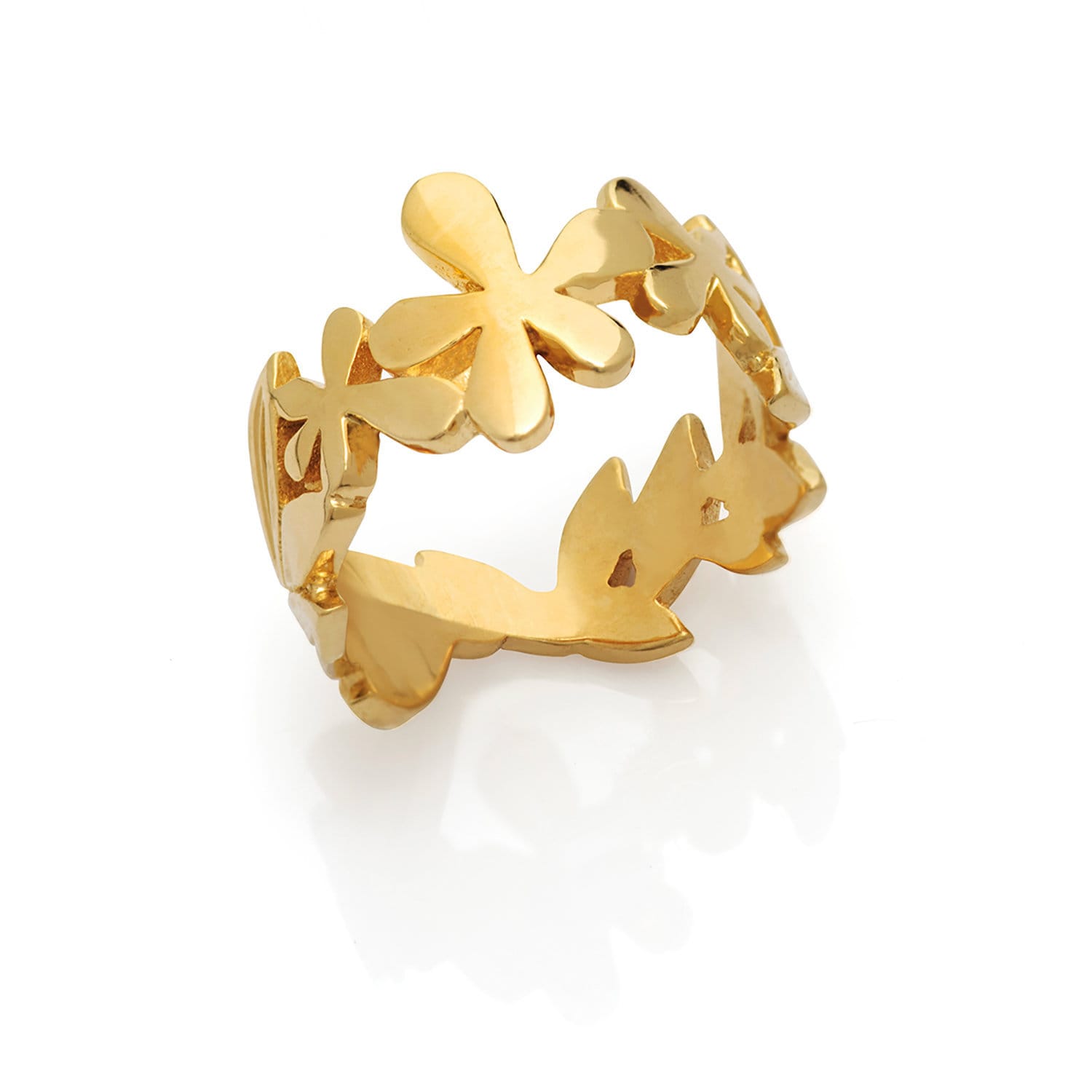 9K Oder 14K Solid Gold Ehering, Blume Brautring, Jubiläumsring, Vintage Ehering Für Frauen, Unikat von nuritdesignjewelry