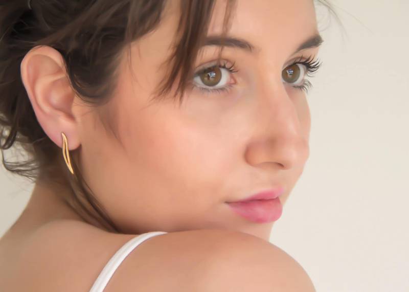 Handmade 9K Gold Ohrstecker, Feines Schmuck Geschenk von nuritdesignjewelry