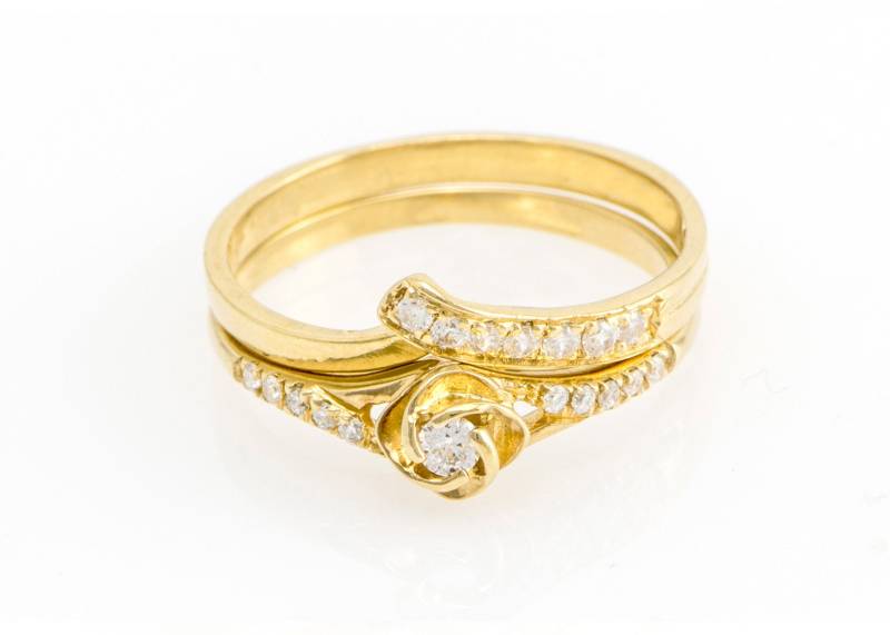 Braut Ringe Set 14K 18K Solid Gold Und Diamanten Blumen Verlobungsring V-Förmige Ehering Kurve Hochzeit Band Chevron Ring Frauen von nuritdesignjewelry