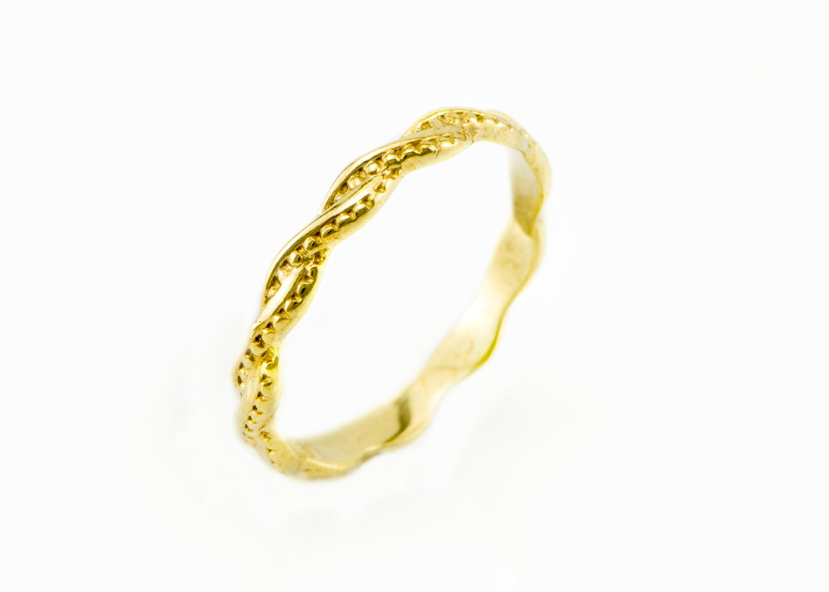 Einzigartiger Geflochtener Ring, Stapelring, Gold Ehering, 14K/18K Brautband, Versprechensring Für Sie, Unisex Band von nuritdesignjewelry