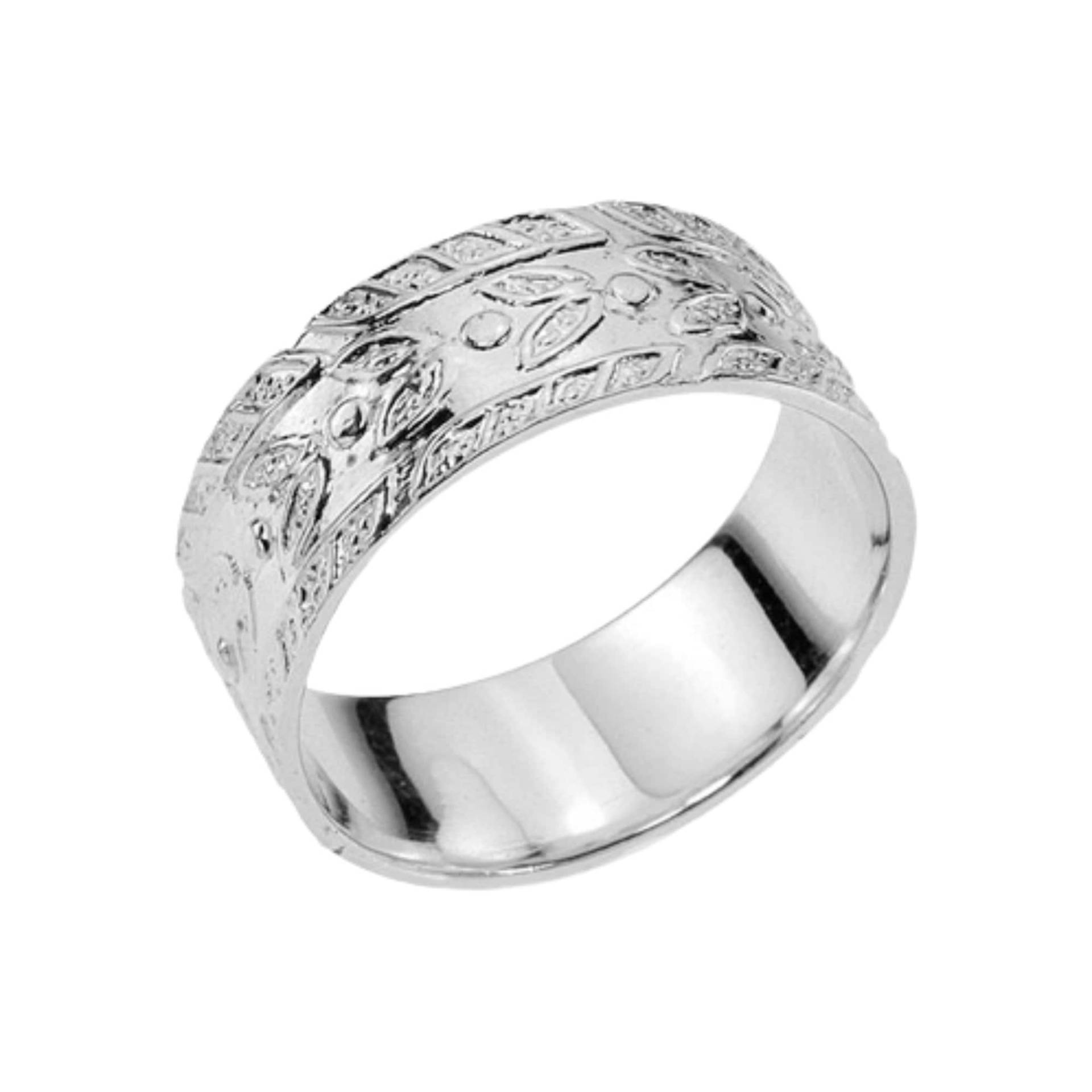 Einzigartiger Hochzeitsring, Weißgold Herrenring, Ehering, Herrenring Graviert, Natur Benutzerdefinierter Ehering von nuritdesignjewelry