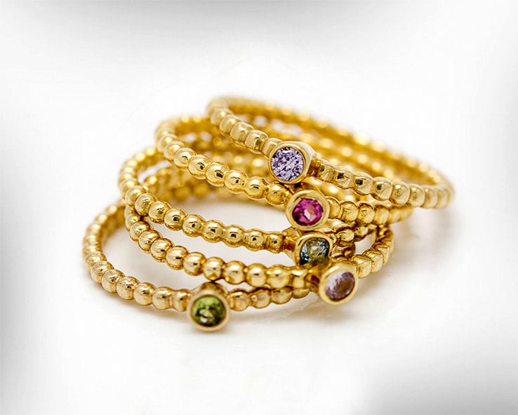 Handmade 14K Gold Stapelring, Edelstein Schmuck von nuritdesignjewelry
