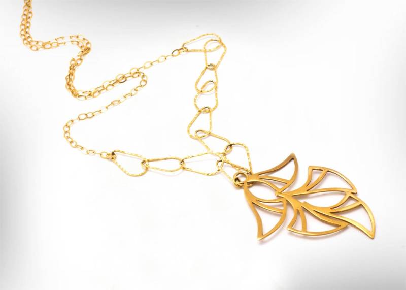 Frauen Statement Lange Halskette, Gold Blumen Anhänger Schmuck Geschenk Für Sie Frauen Statement Lange Halskette, Gold Blumen Anhänger Schmuck Geschenk Für Sie von nuritdesignjewelry